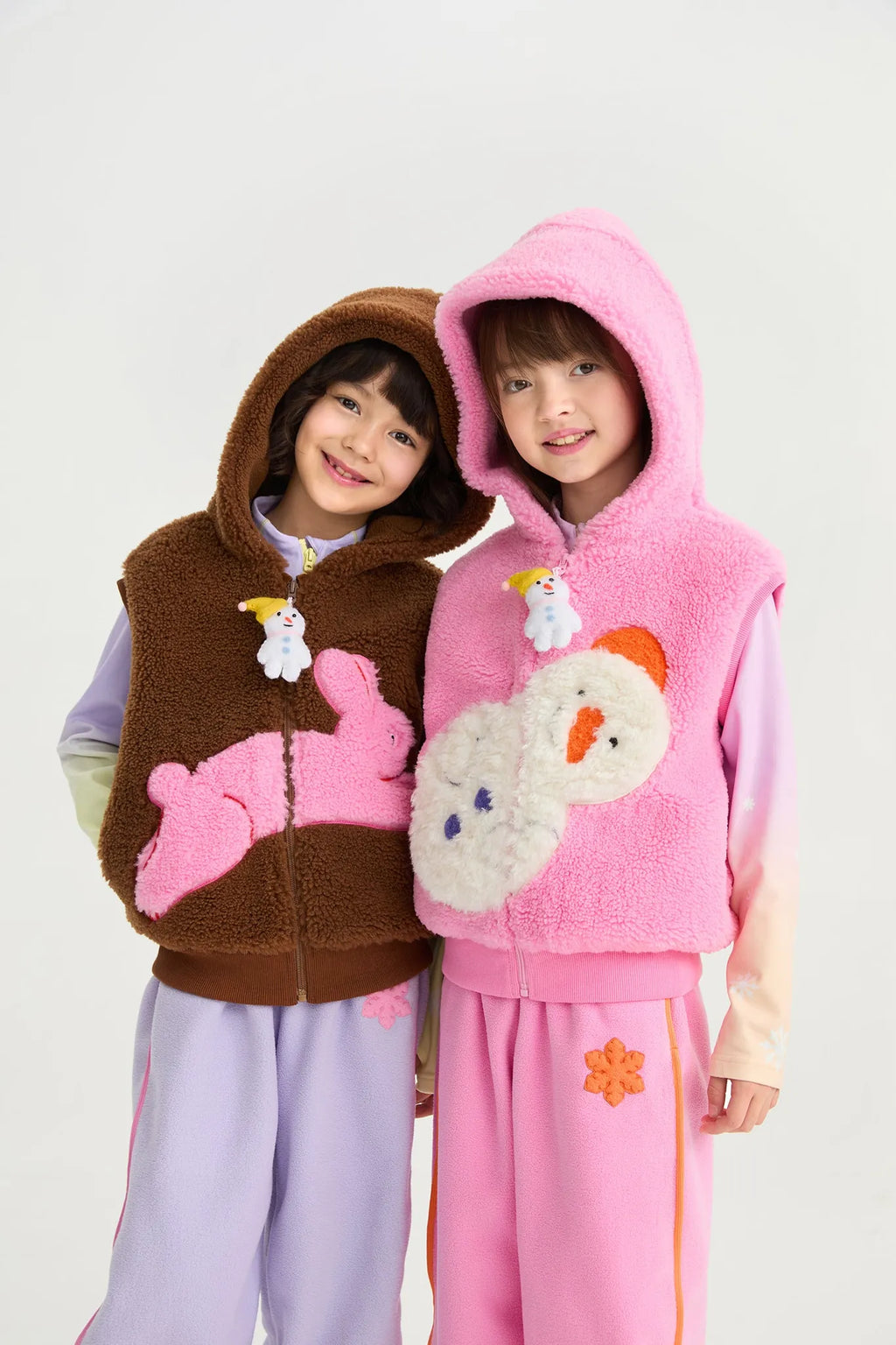 Snowman Wobbler & Star Bunny Sherpa Gilet by Poco Blush, image 13