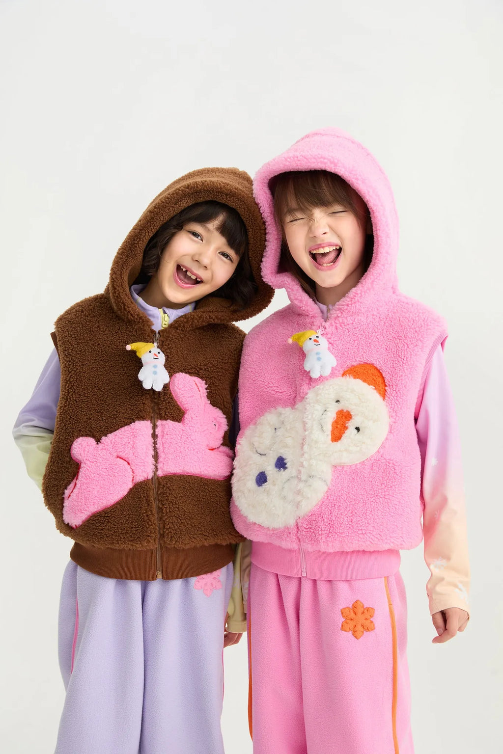 Snowman Wobbler & Star Bunny Sherpa Gilet by Poco Blush, image 15