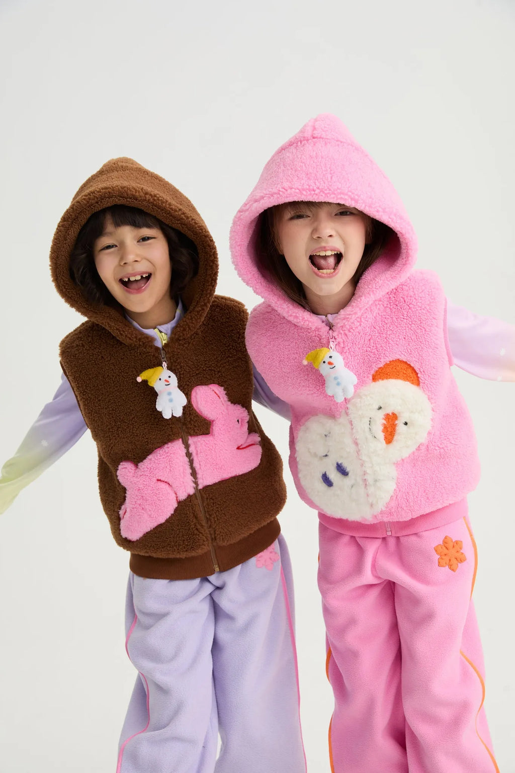 Snowman Wobbler & Star Bunny Sherpa Gilet by Poco Blush, image 14