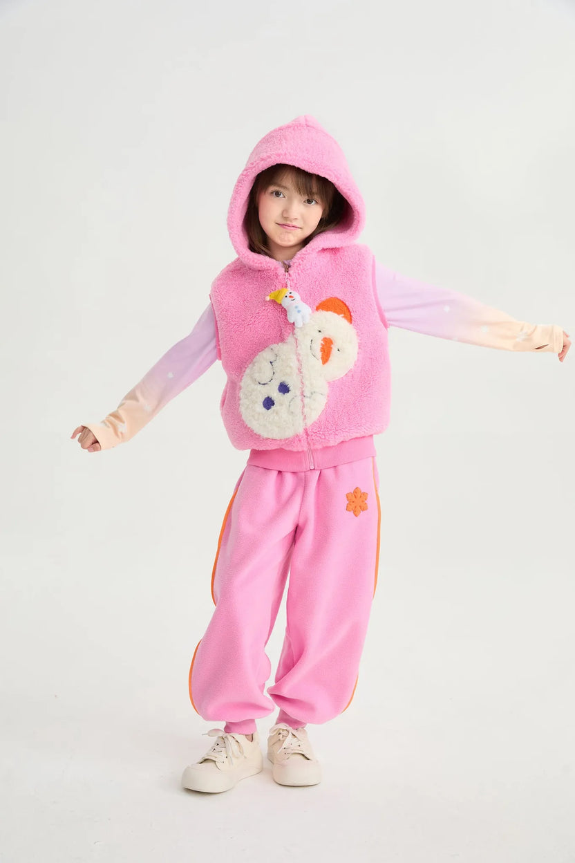 Little Snowflake Fleece Joggers by Poco Blush, image 5