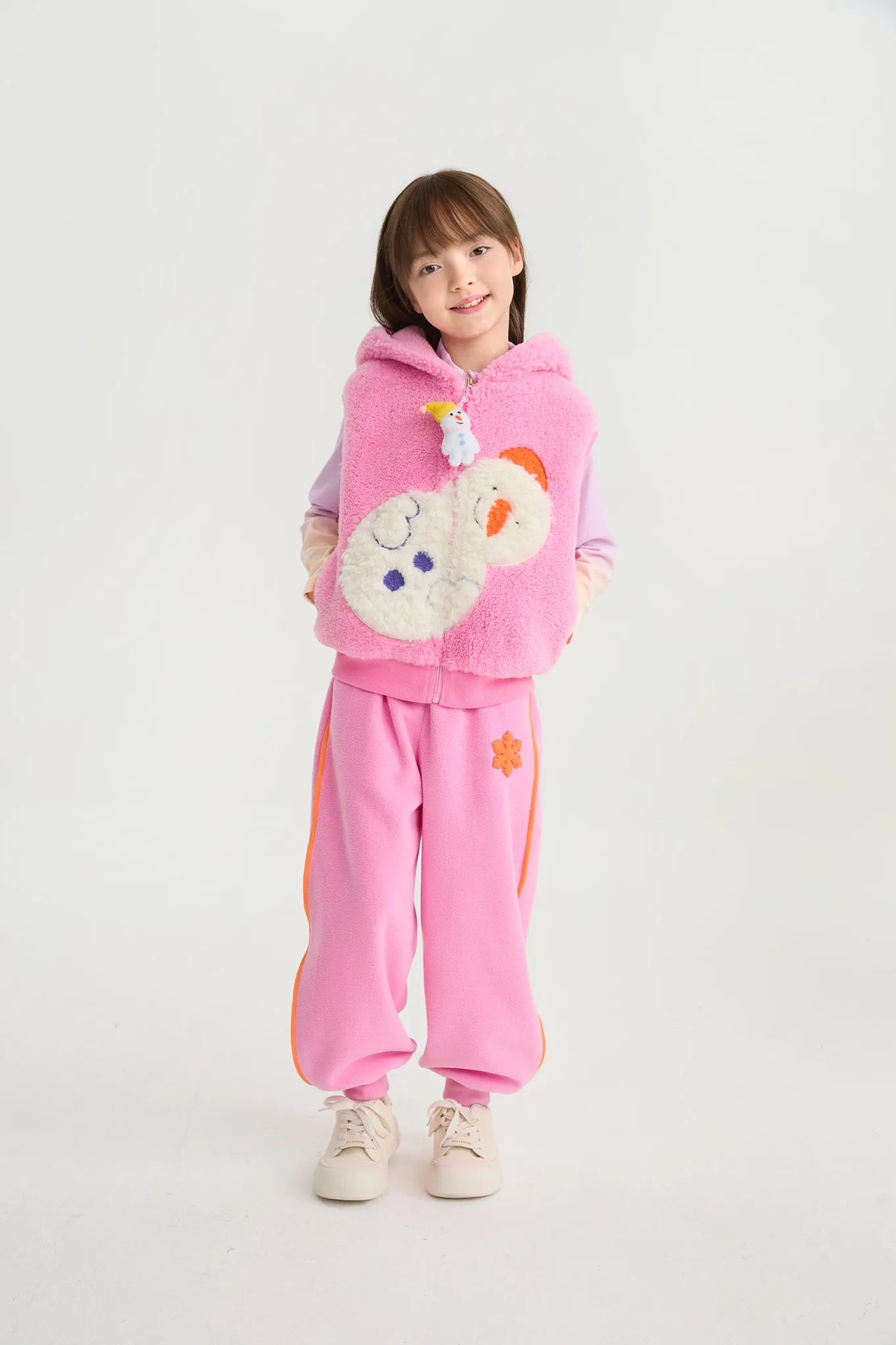 Snowman Wobbler & Star Bunny Sherpa Gilet by Poco Blush, image 4