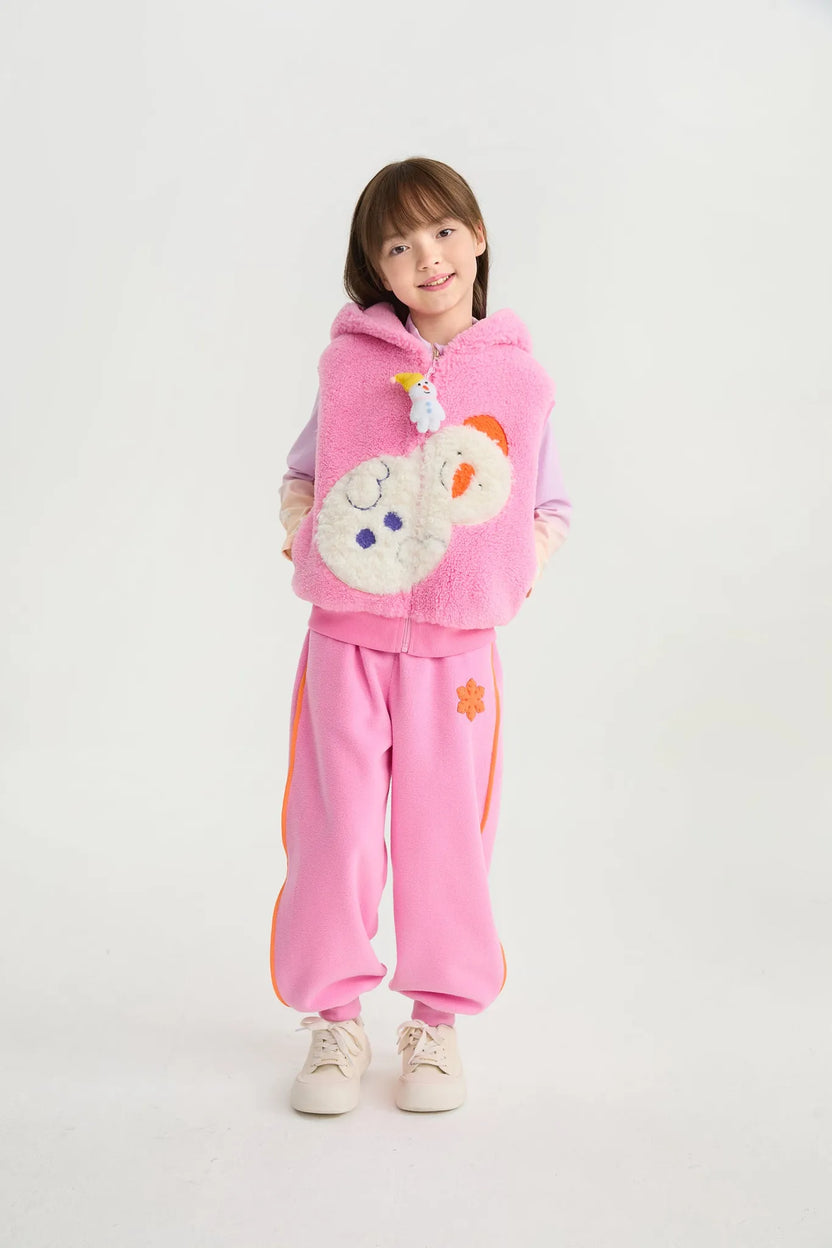 Snowman Wobbler & Star Bunny Sherpa Gilet by Poco Blush, image 4