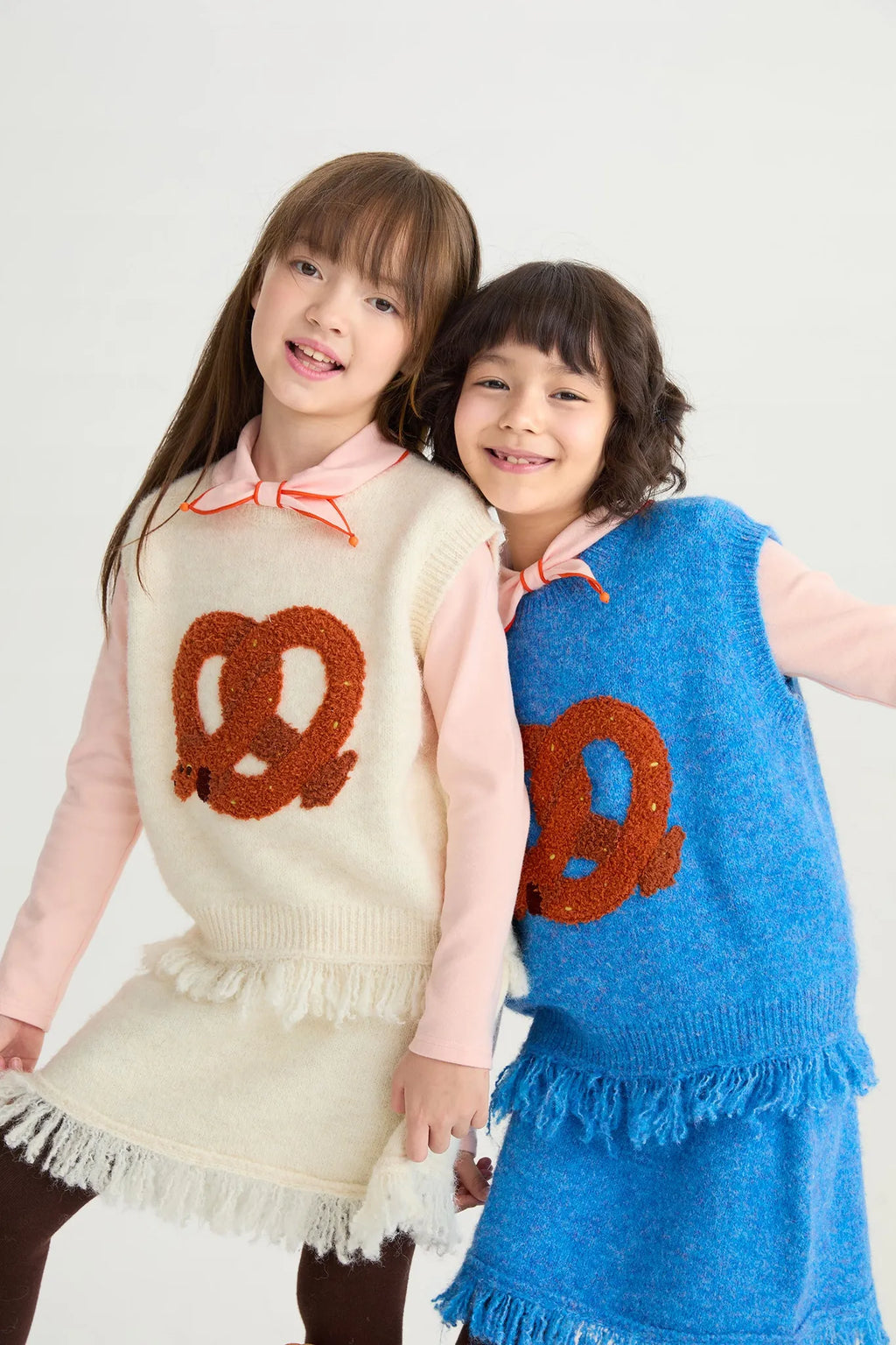 Poco Blush Twisted Bread Dog Alpaca-Feel Knit Vest