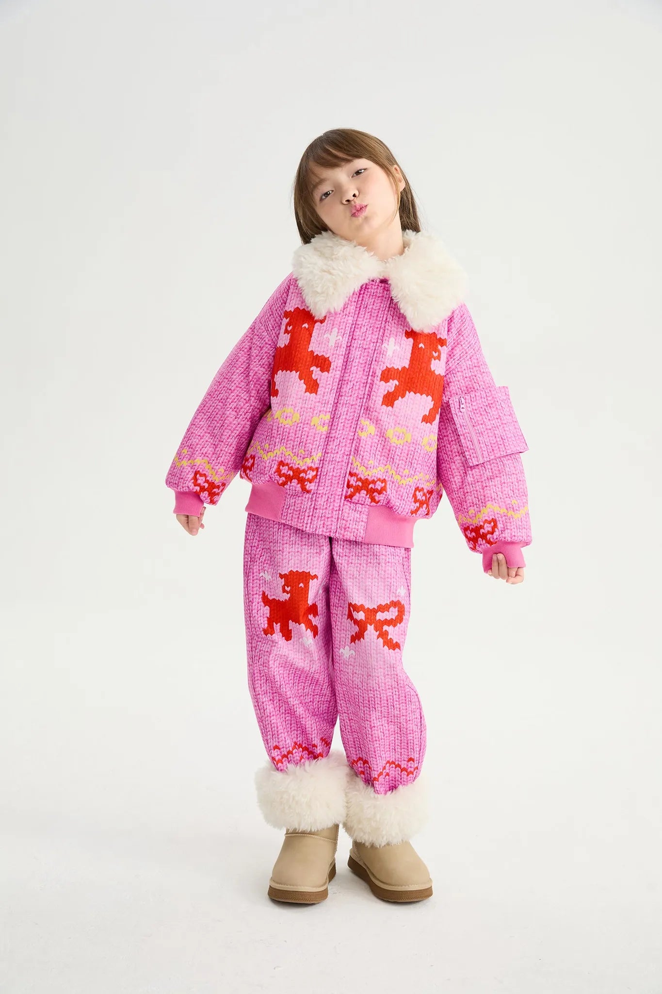 Poco Blush Little Sheep Printed Softshell Pants