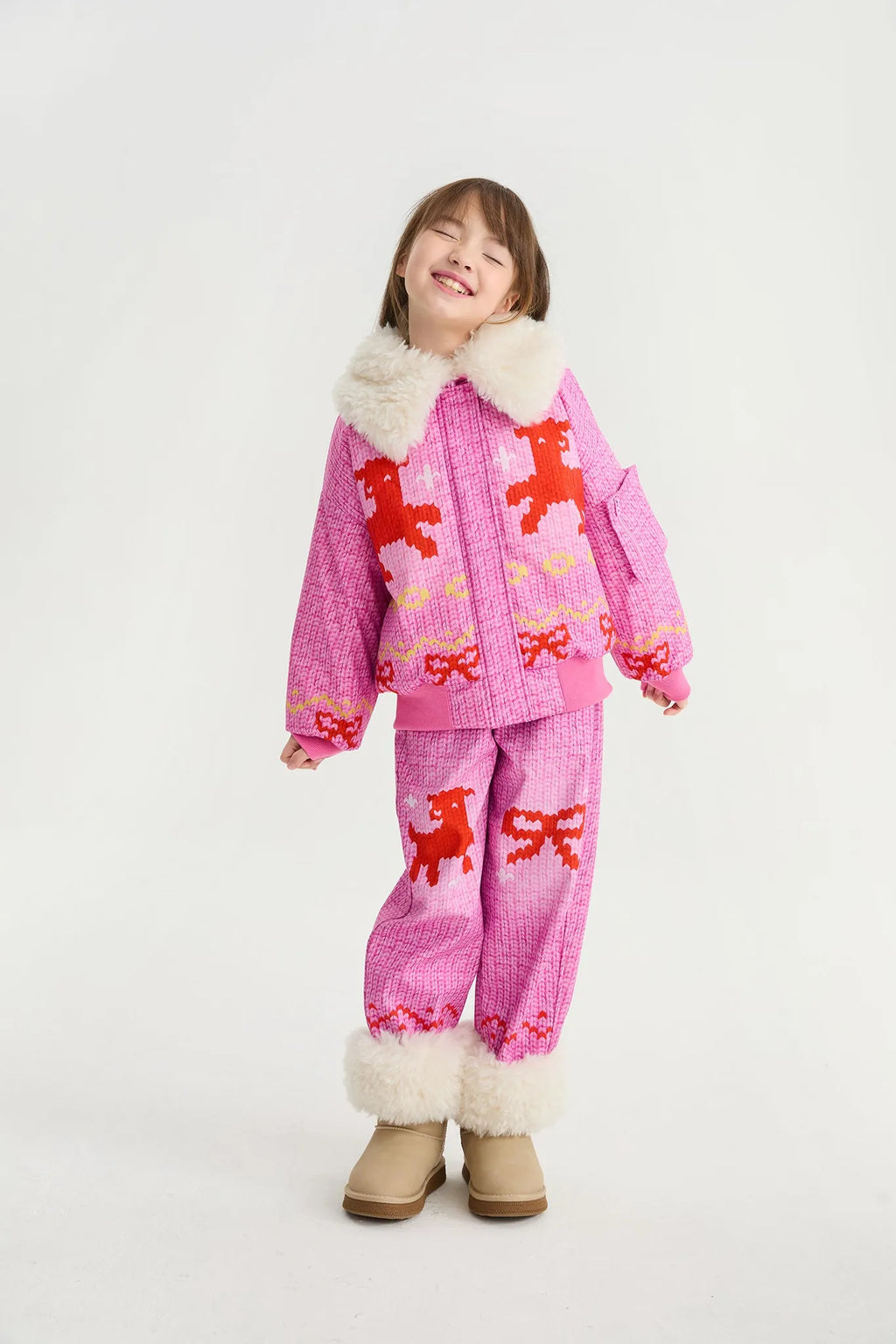 Poco Blush Little Sheep Printed Softshell Pants