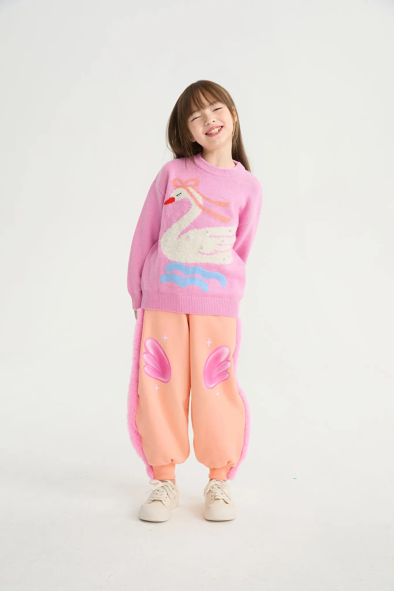 Poco Blush Swan Wings Fleece Joggers