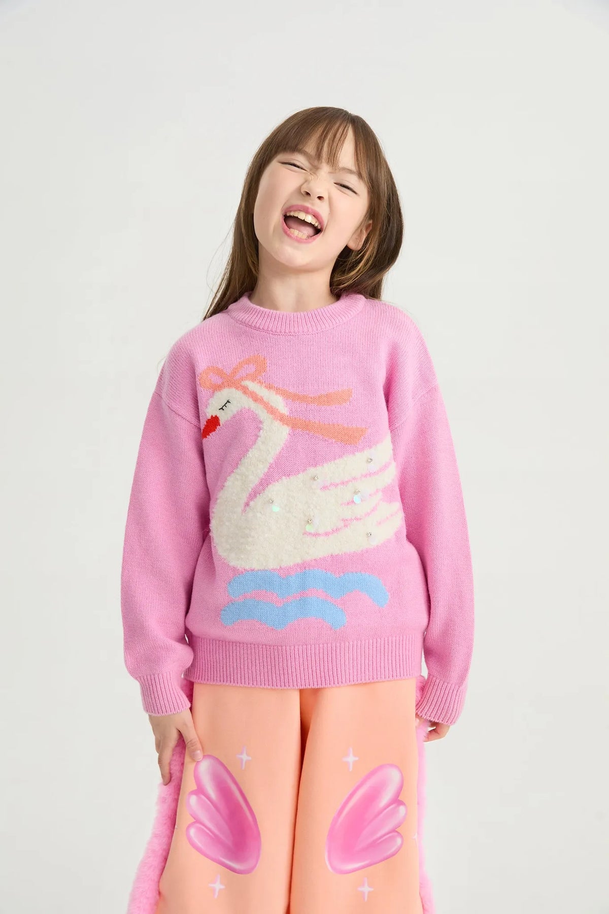 Poco Blush Elegant Swan Sparkle Sweater