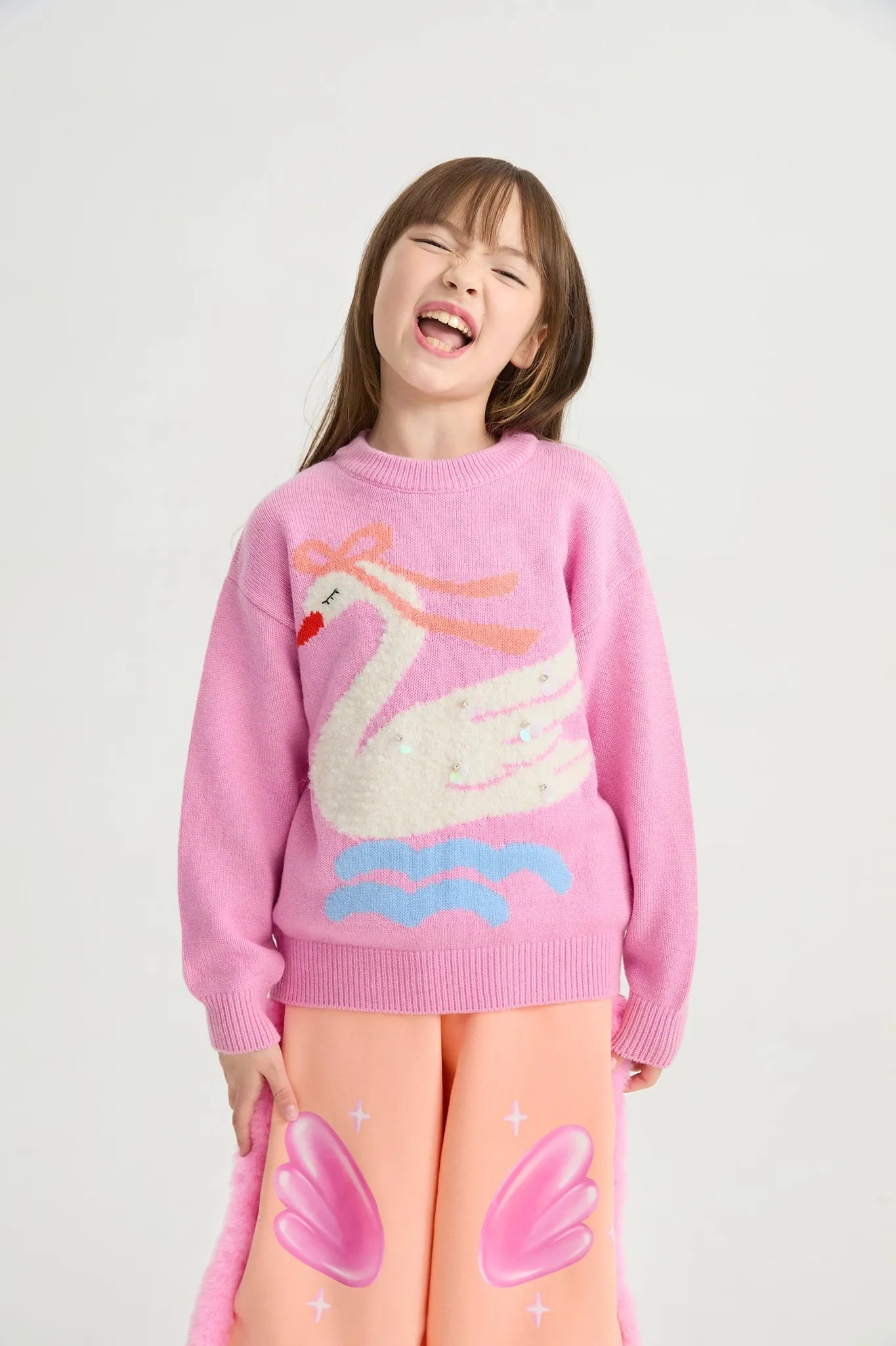 Poco Blush Elegant Swan Sparkle Sweater