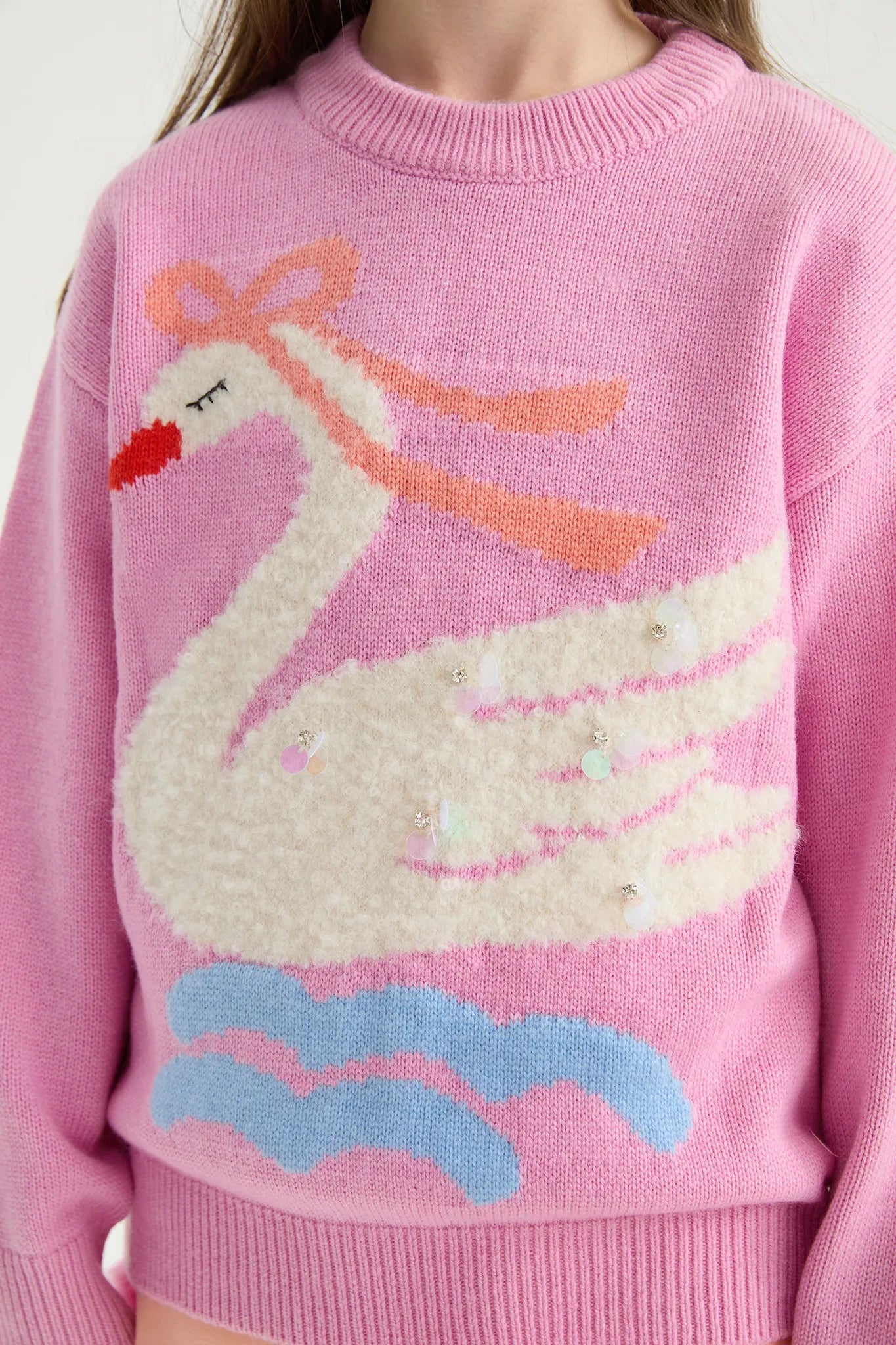 Poco Blush Elegant Swan Sparkle Sweater