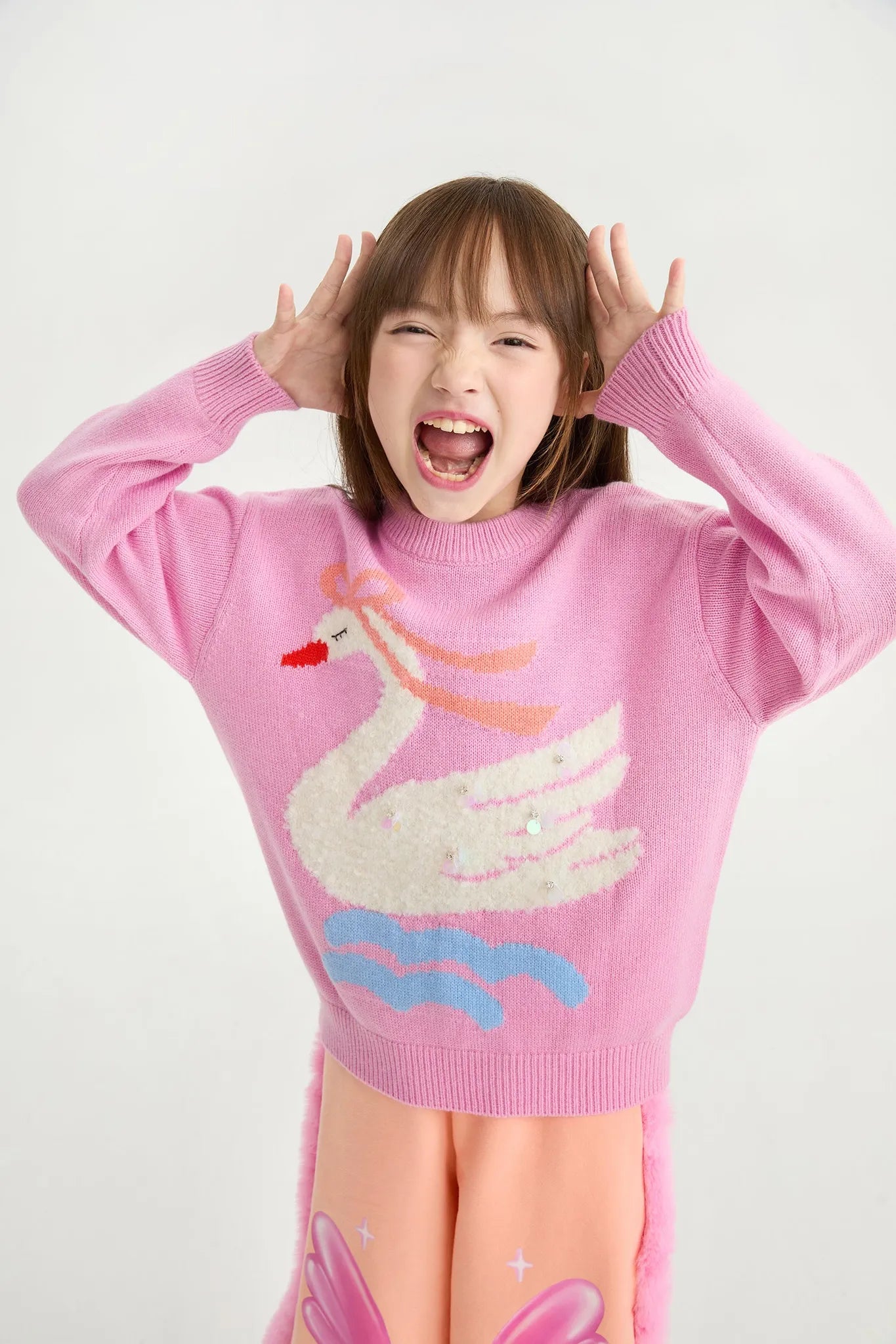 Poco Blush Elegant Swan Sparkle Sweater