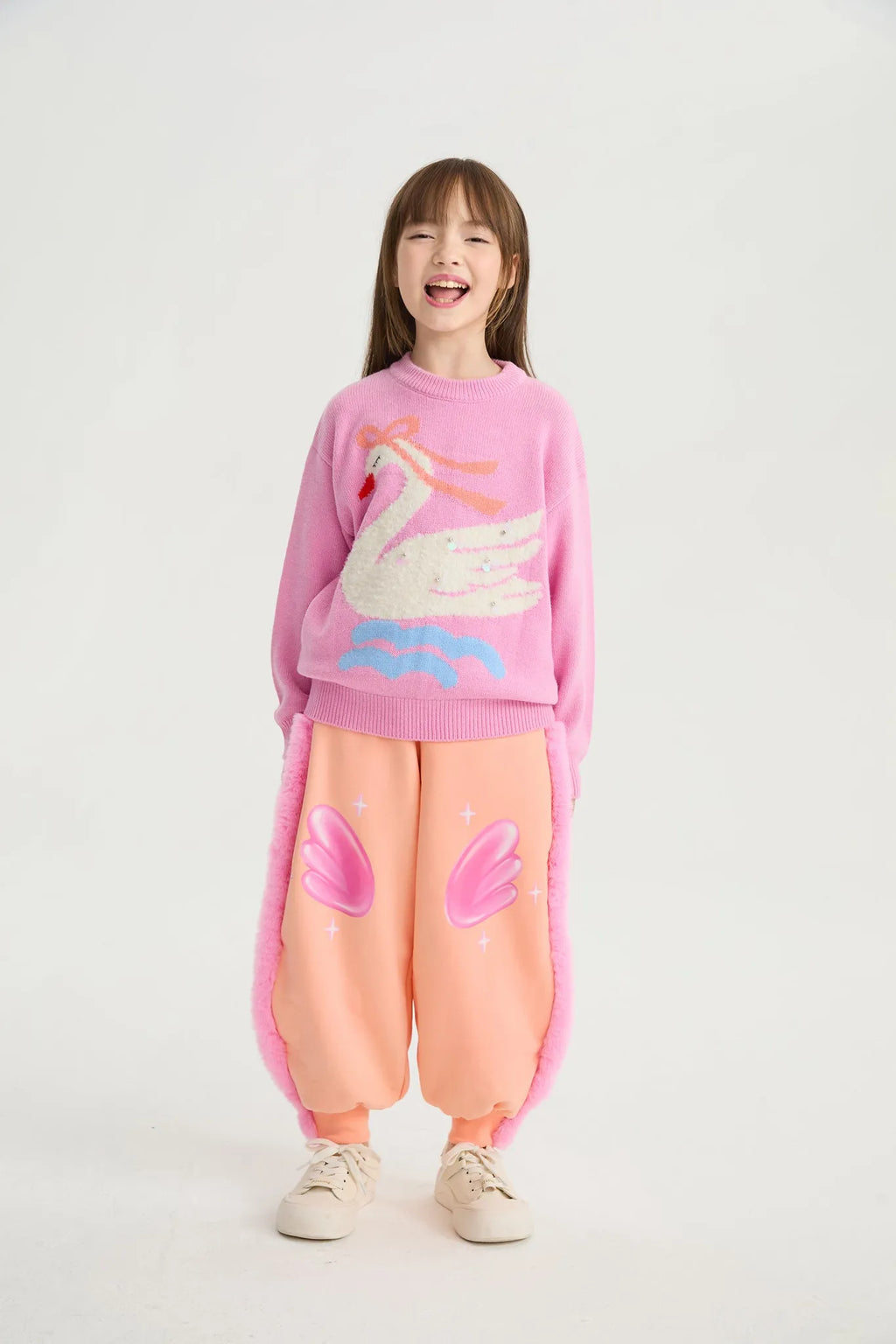 Poco Blush Swan Wings Fleece Joggers