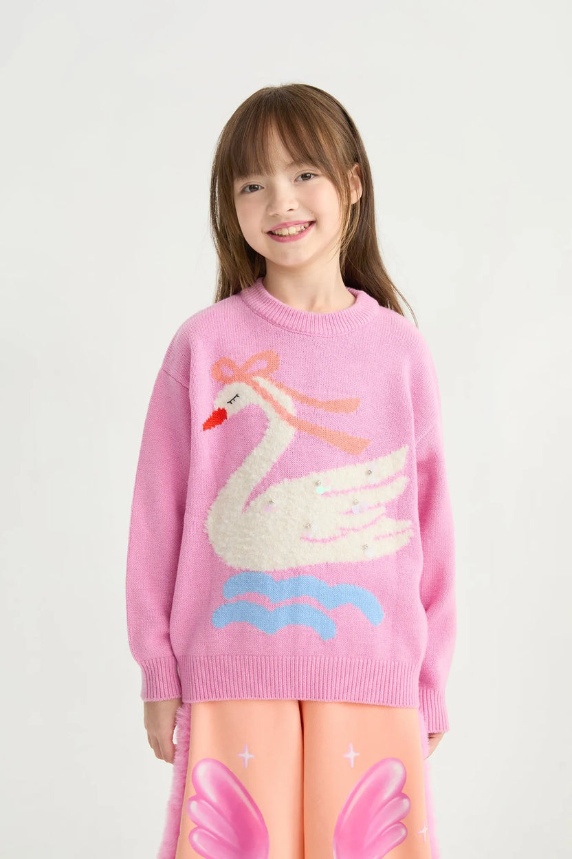 Elegant Swan Sparkle Sweater by Poco Blush, image 2