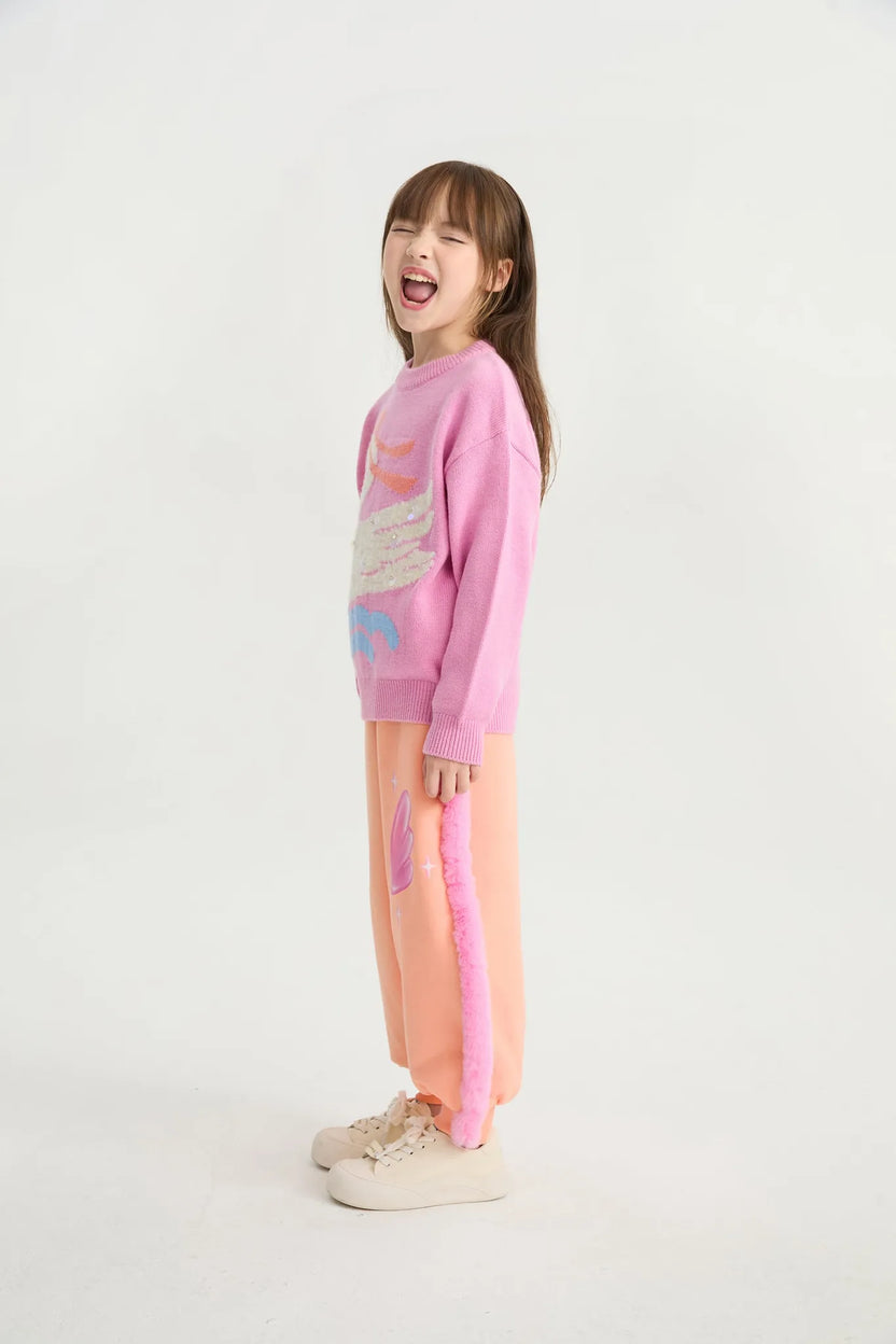Swan Wings Fleece Joggers by Poco Blush, image 7