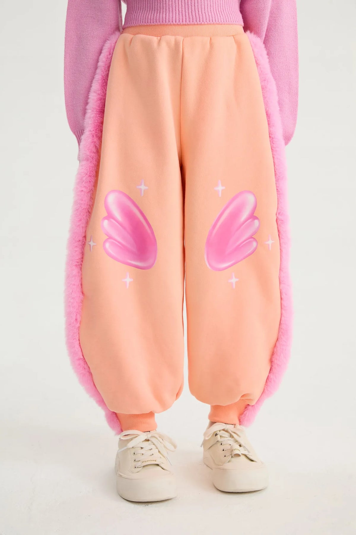 Poco Blush Swan Wings Fleece Joggers