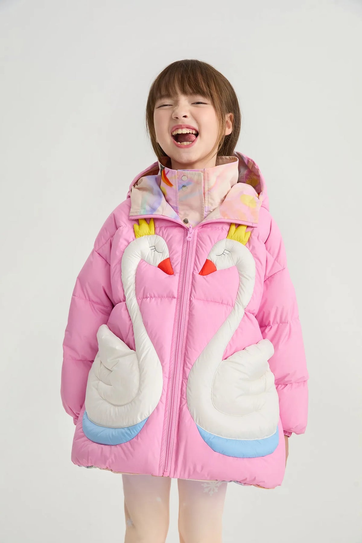 Poco Blush Elegant Swan Reversible Goose Down Coat