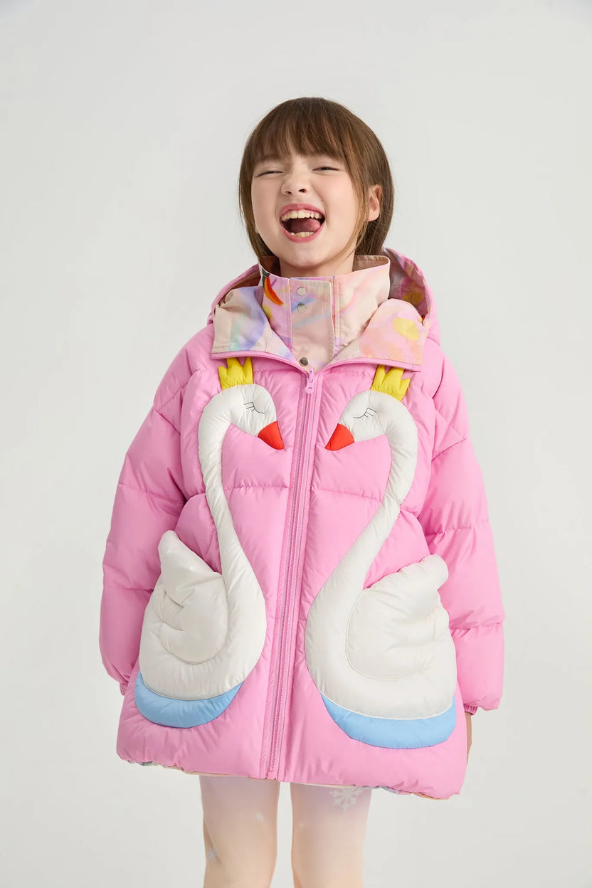 Elegant Swan Reversible Goose Down Coat by Poco Blush, image 3