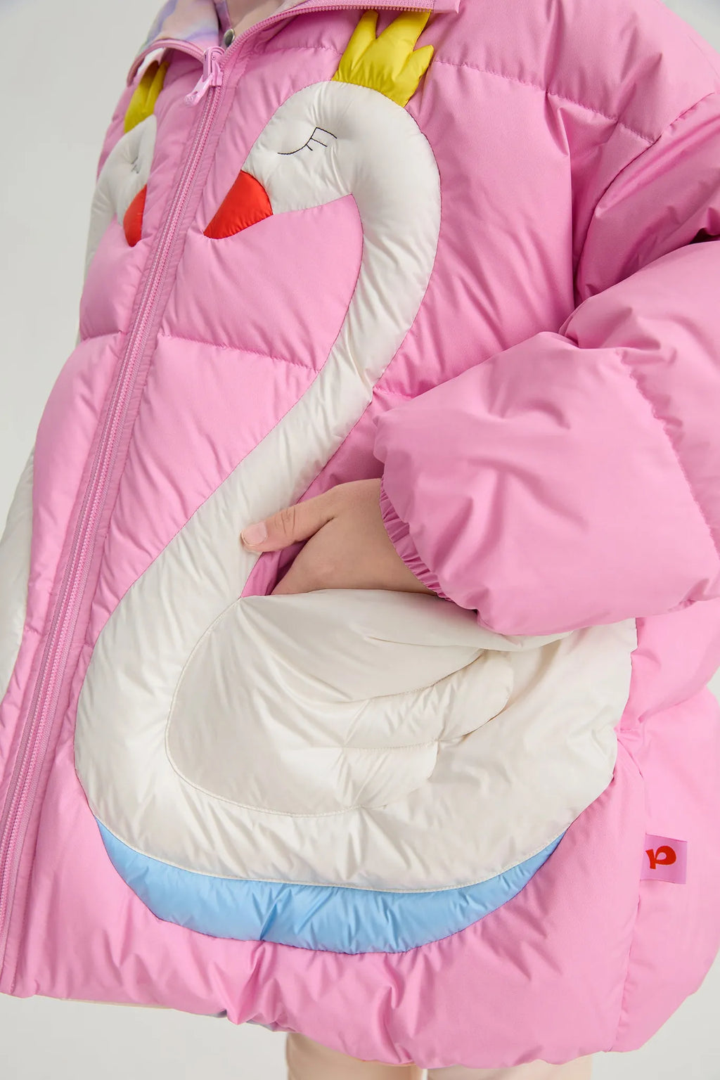 Poco Blush Elegant Swan Reversible Goose Down Coat