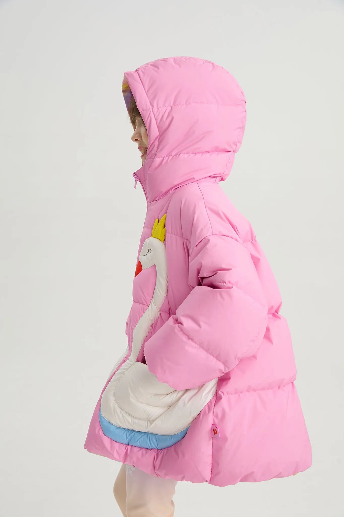 Poco Blush Elegant Swan Reversible Goose Down Coat