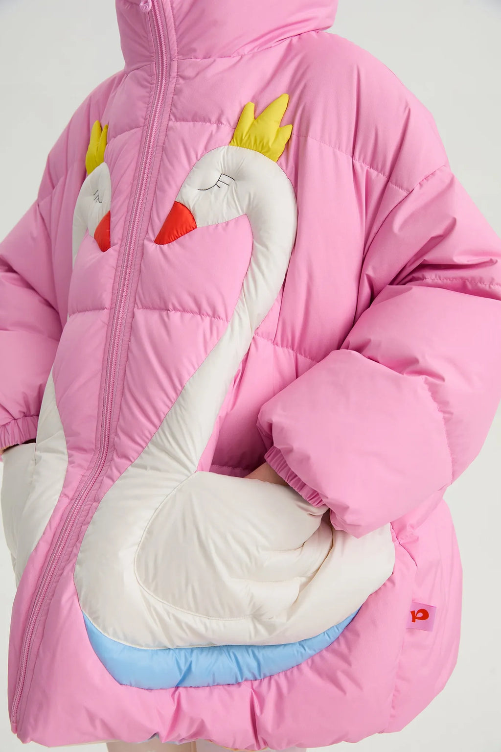 Poco Blush Elegant Swan Reversible Goose Down Coat