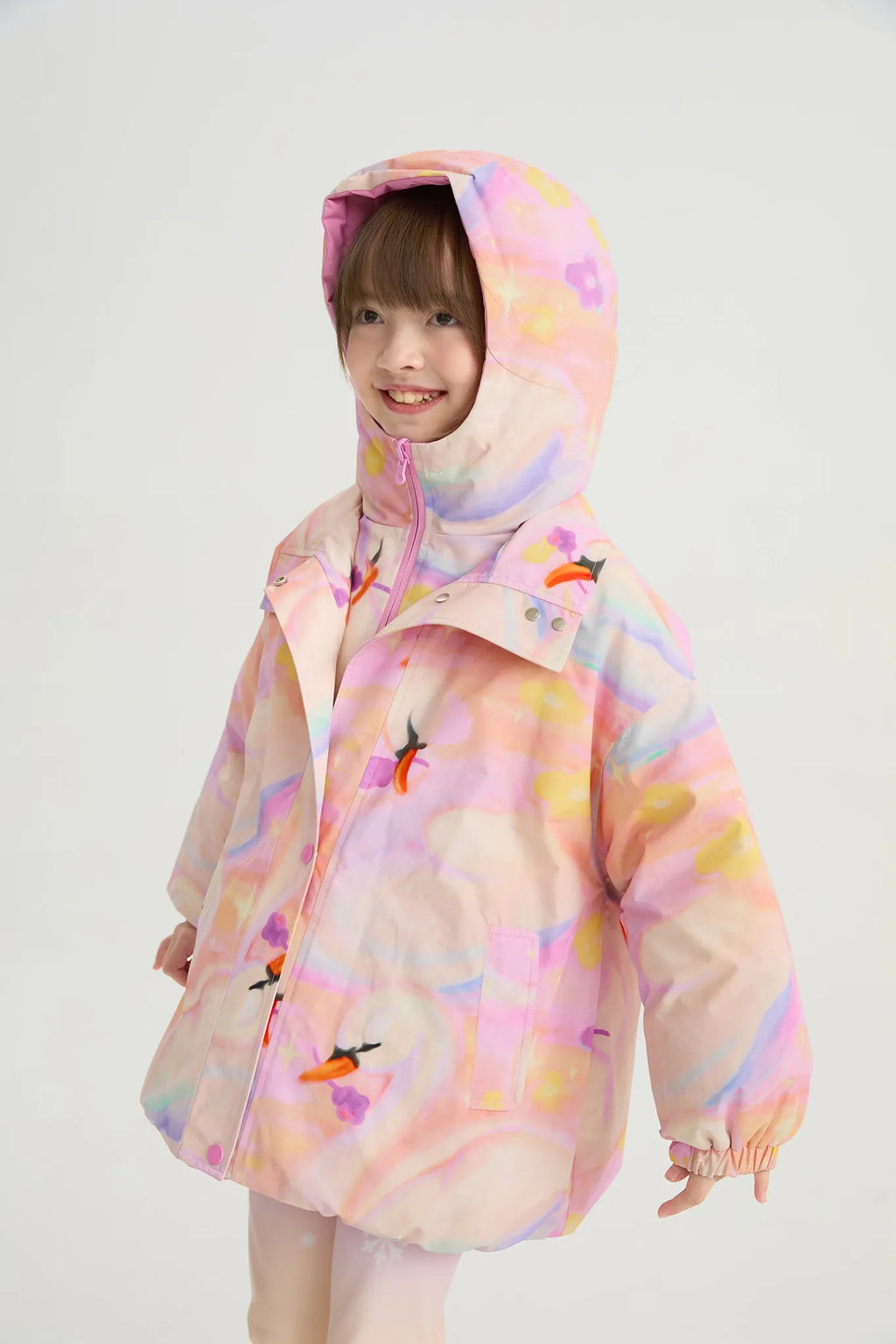 Poco Blush Elegant Swan Reversible Goose Down Coat