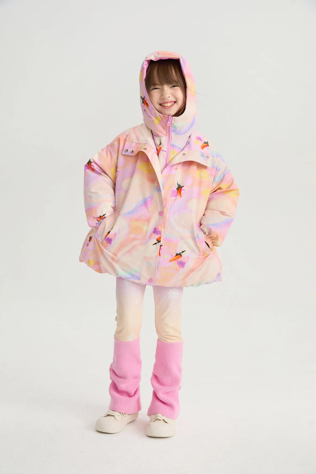 Poco Blush Elegant Swan Reversible Goose Down Coat