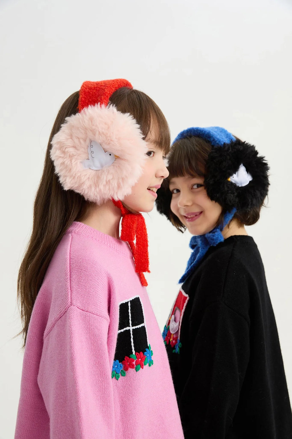 Poco Blush Whispering Bird Kids Furry Earmuffs