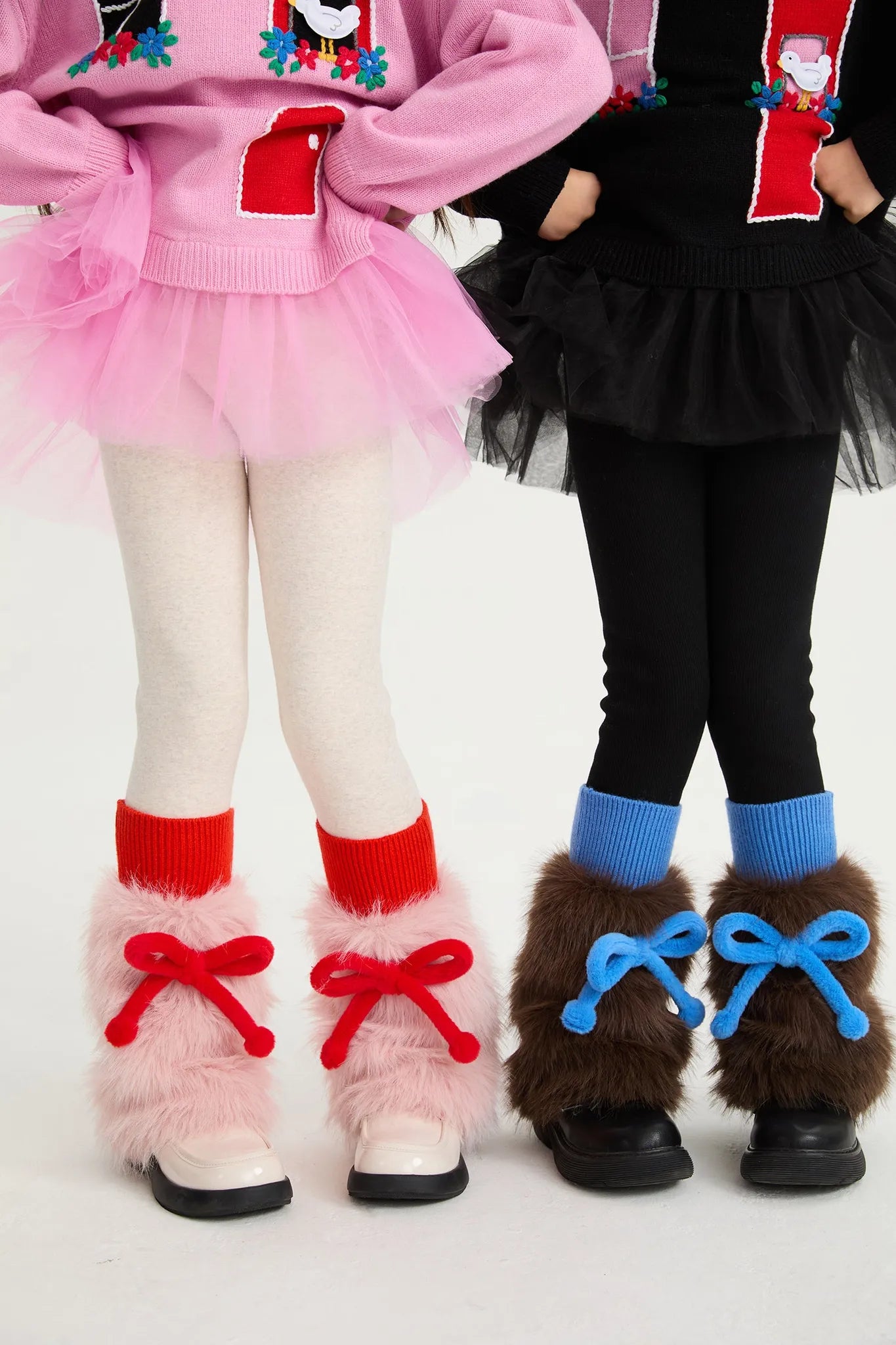Little Lamb Bow Furry Leg Warmers by Poco Blush, image 3