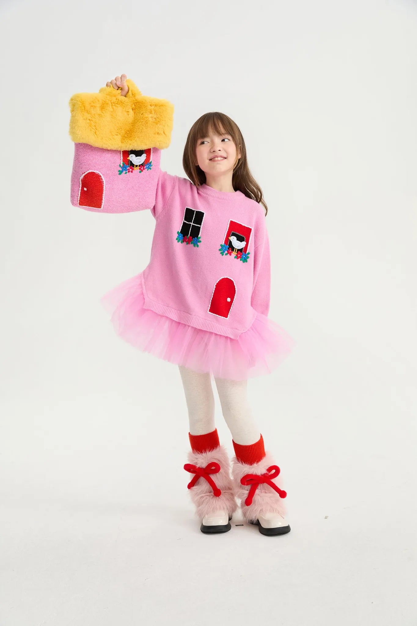 Poco Blush Bird House Knitted Kids Backpack