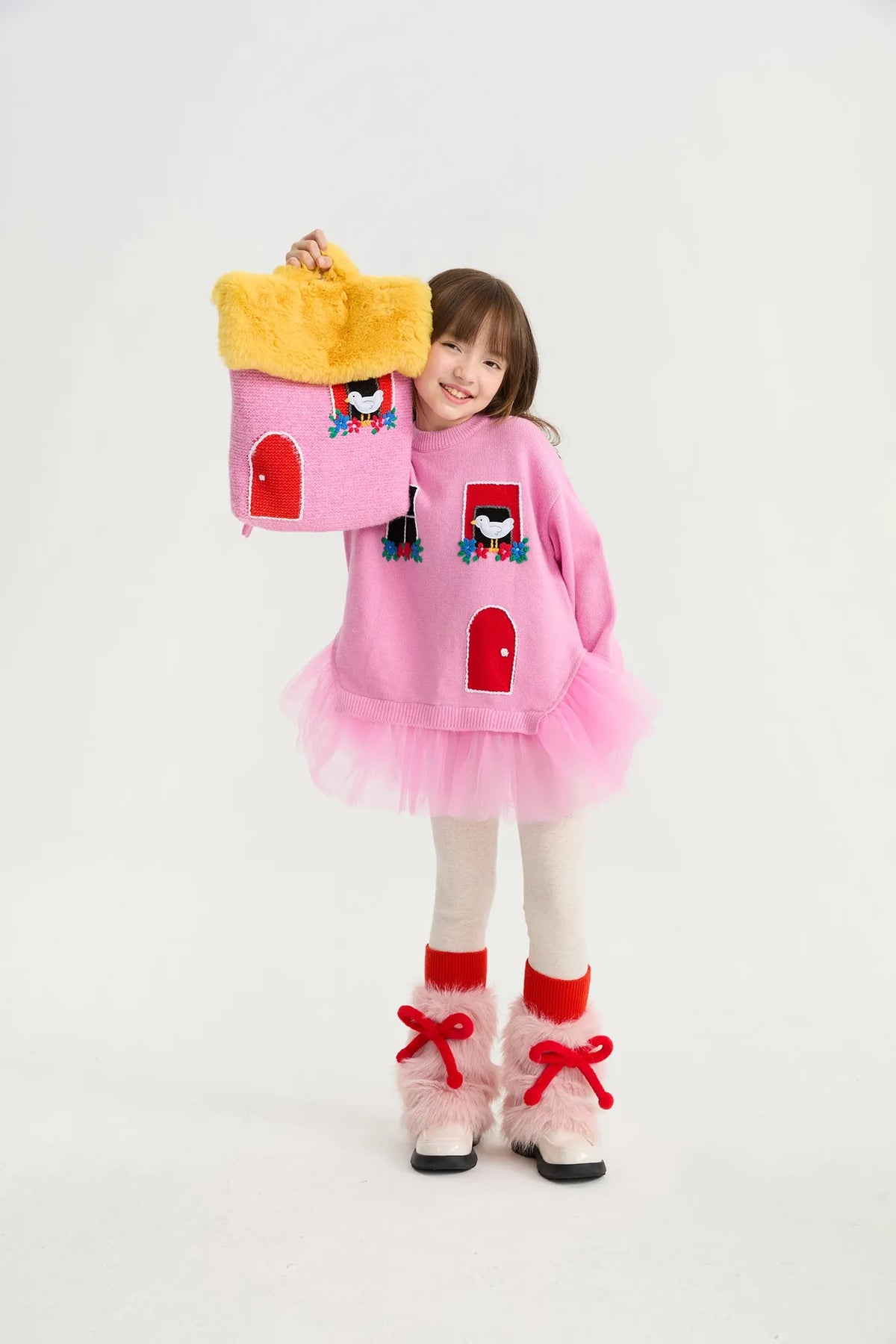 Poco Blush Bird House Knitted Kids Backpack