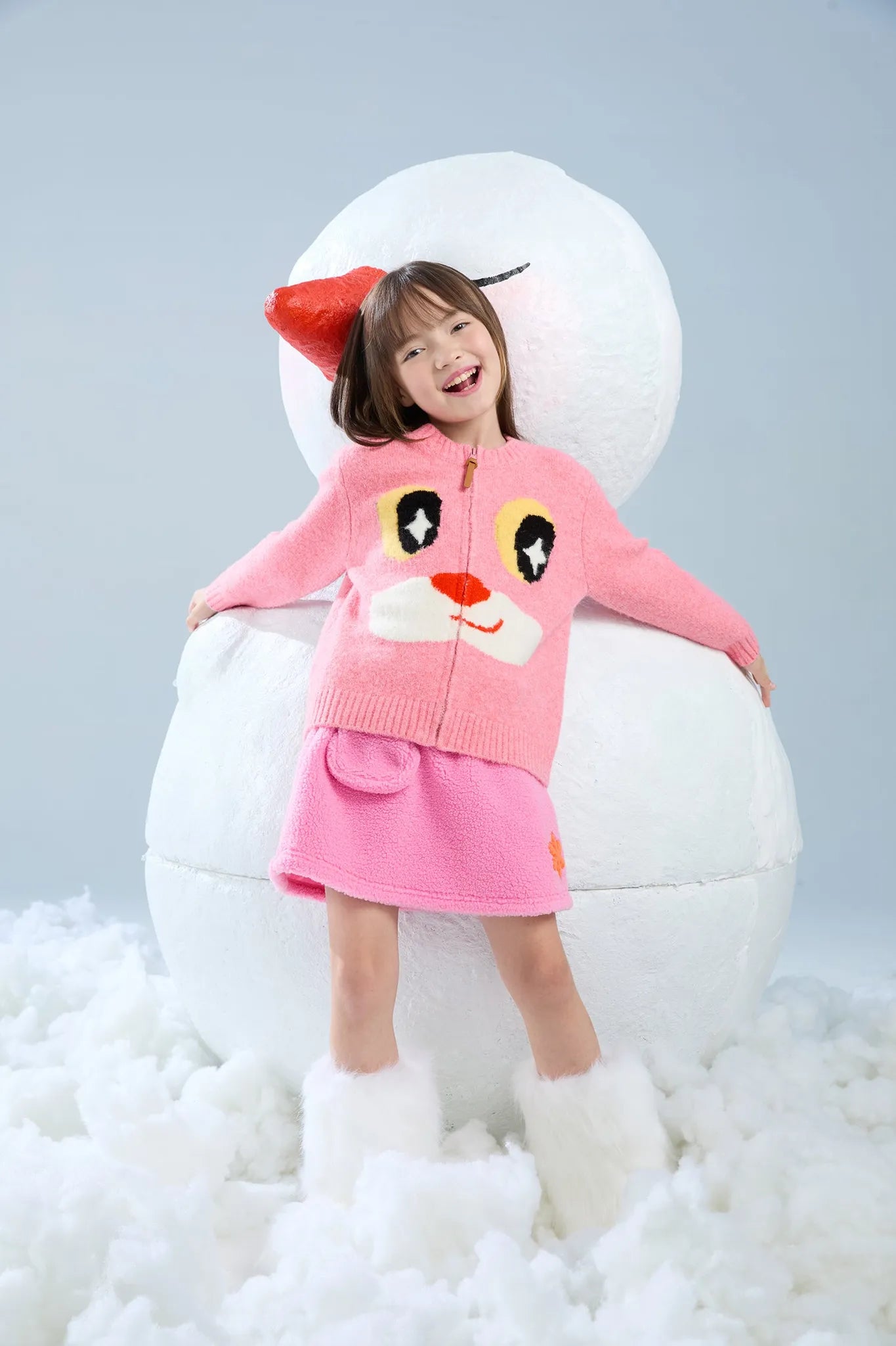 Poco Blush Close-Up Friends Jacquard Knit Sweater