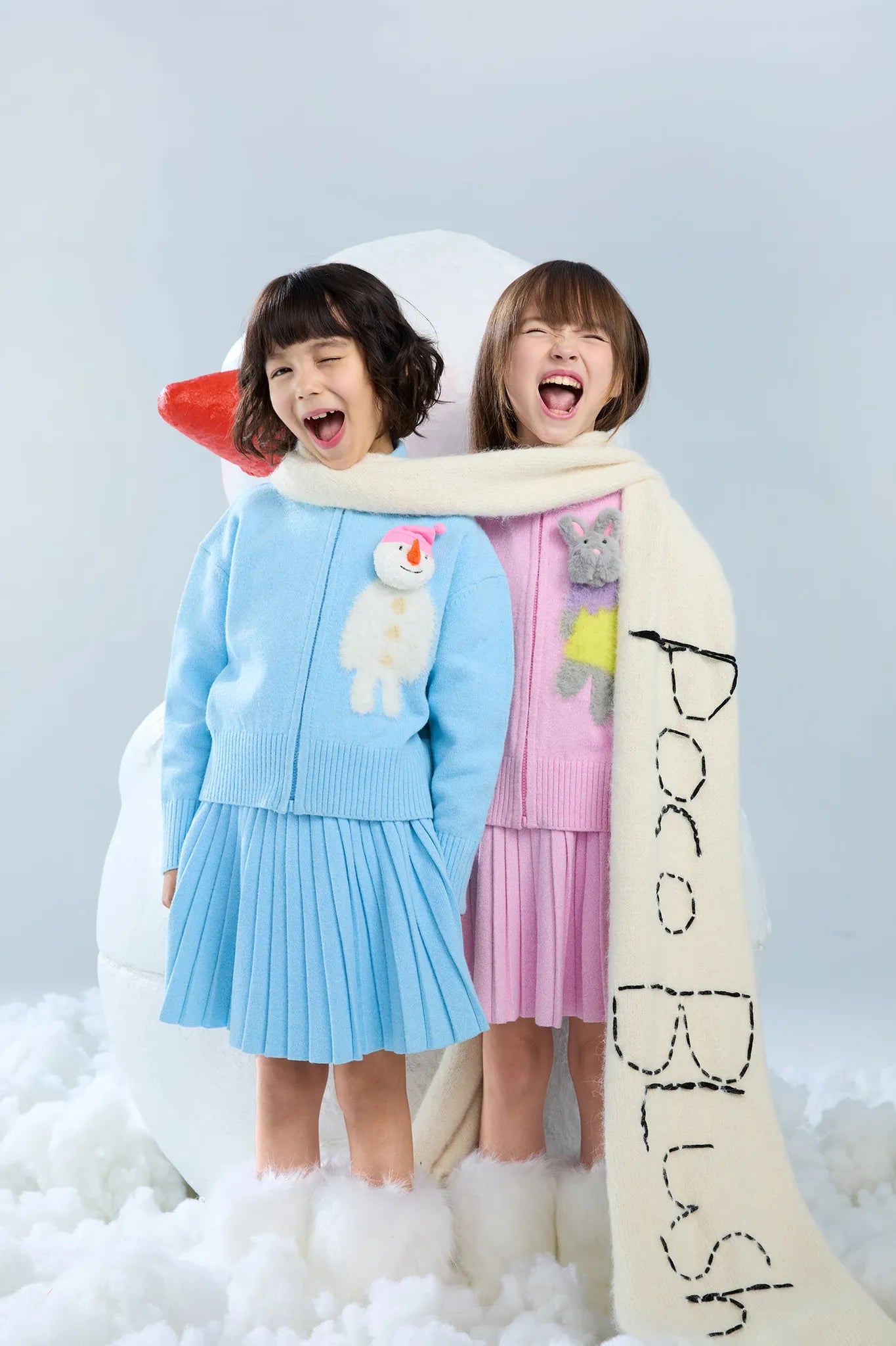 Poco Blush Snowman & Bunny Knit Jacket