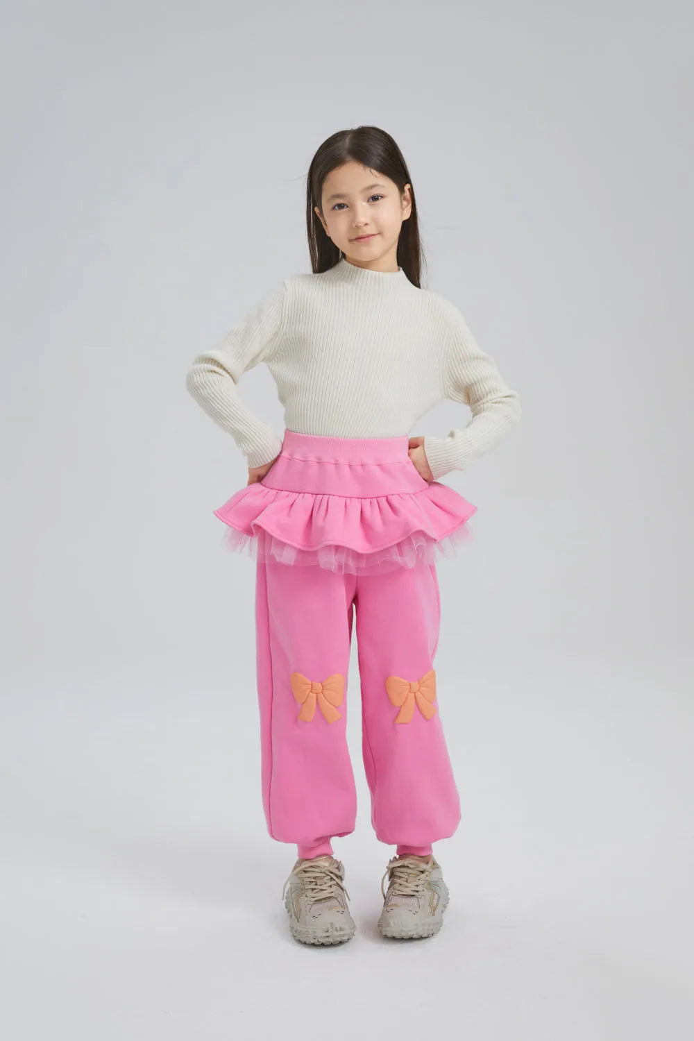 Poco Blush Warm Fleece Bow Print Skort