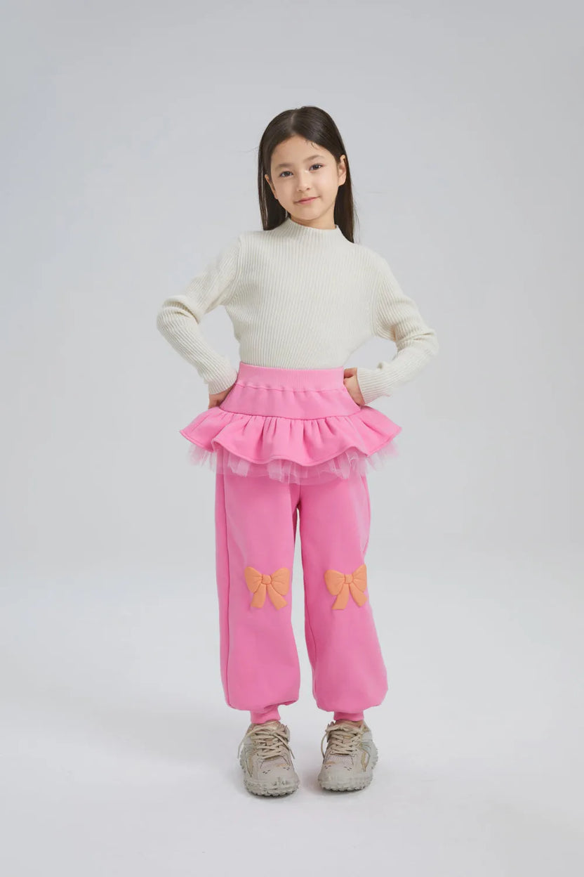Warm Fleece Bow Print Skort by Poco Blush, image 3