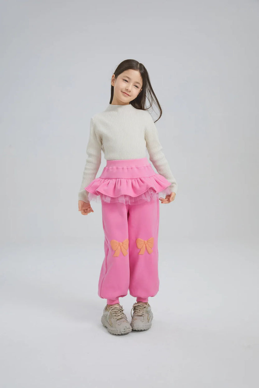 Warm Fleece Bow Print Skort by Poco Blush, image 5
