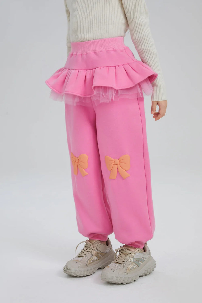 Warm Fleece Bow Print Skort by Poco Blush, image 2