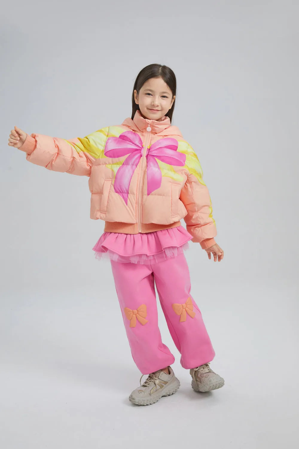 Poco Blush Warm Fleece Bow Print Skort