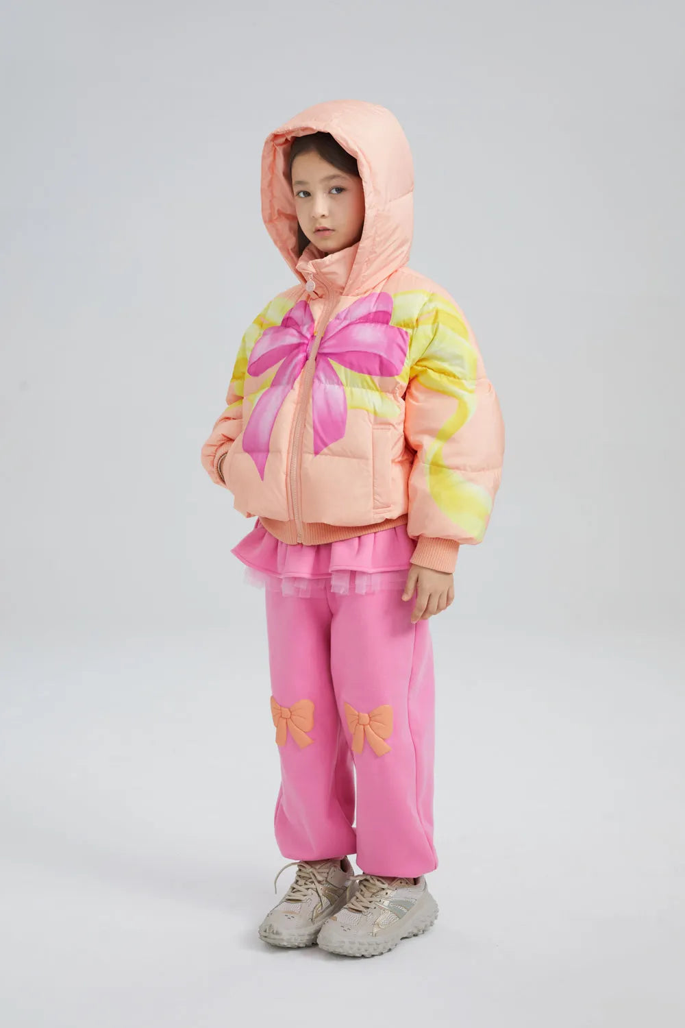 Poco Blush Warm Fleece Bow Print Skort