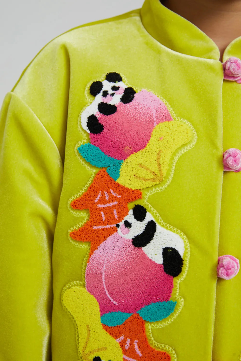 Poco Blush Chinese-Style Velvet Embroidered Jacket