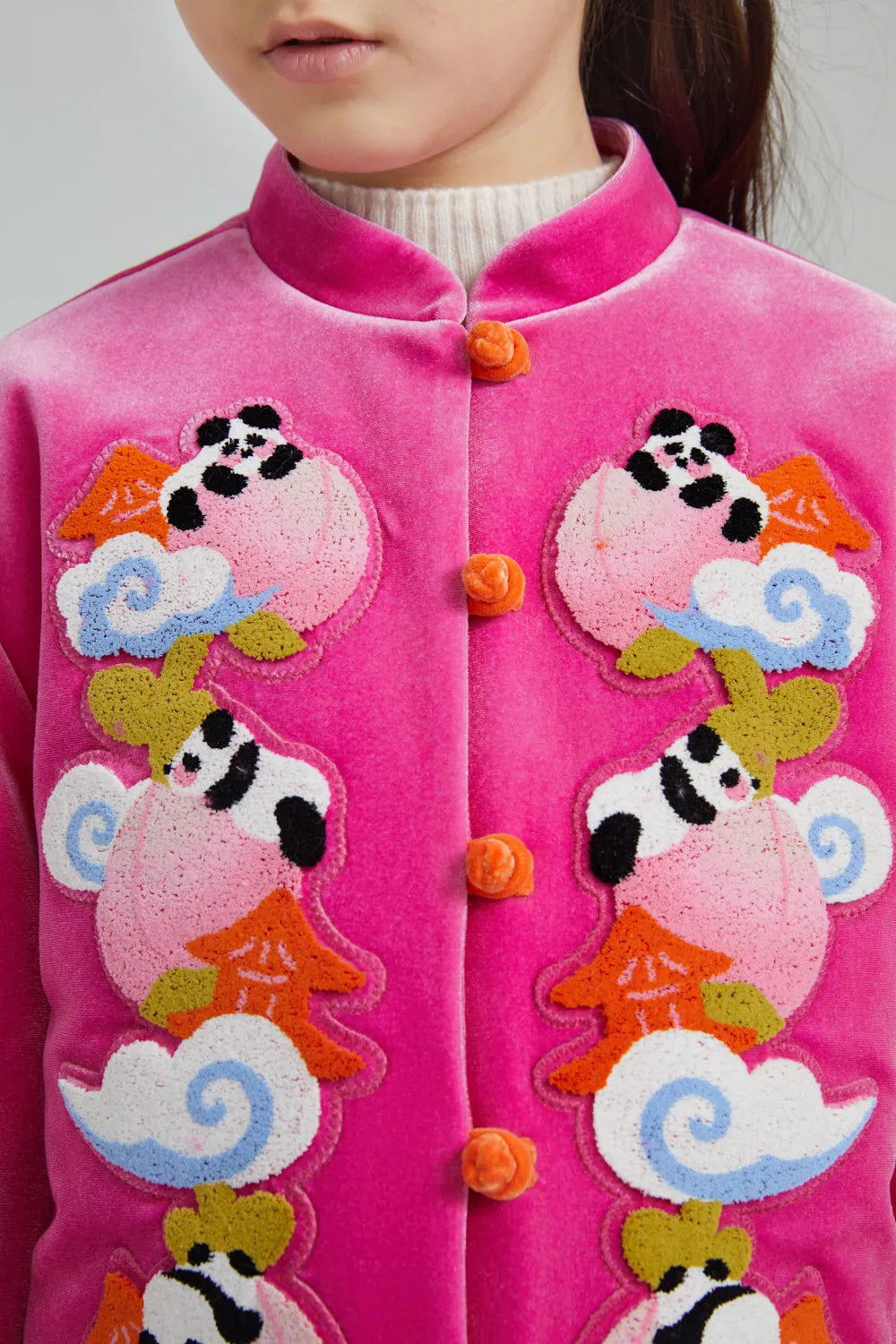 Poco Blush Chinese-Style Velvet Embroidered Jacket