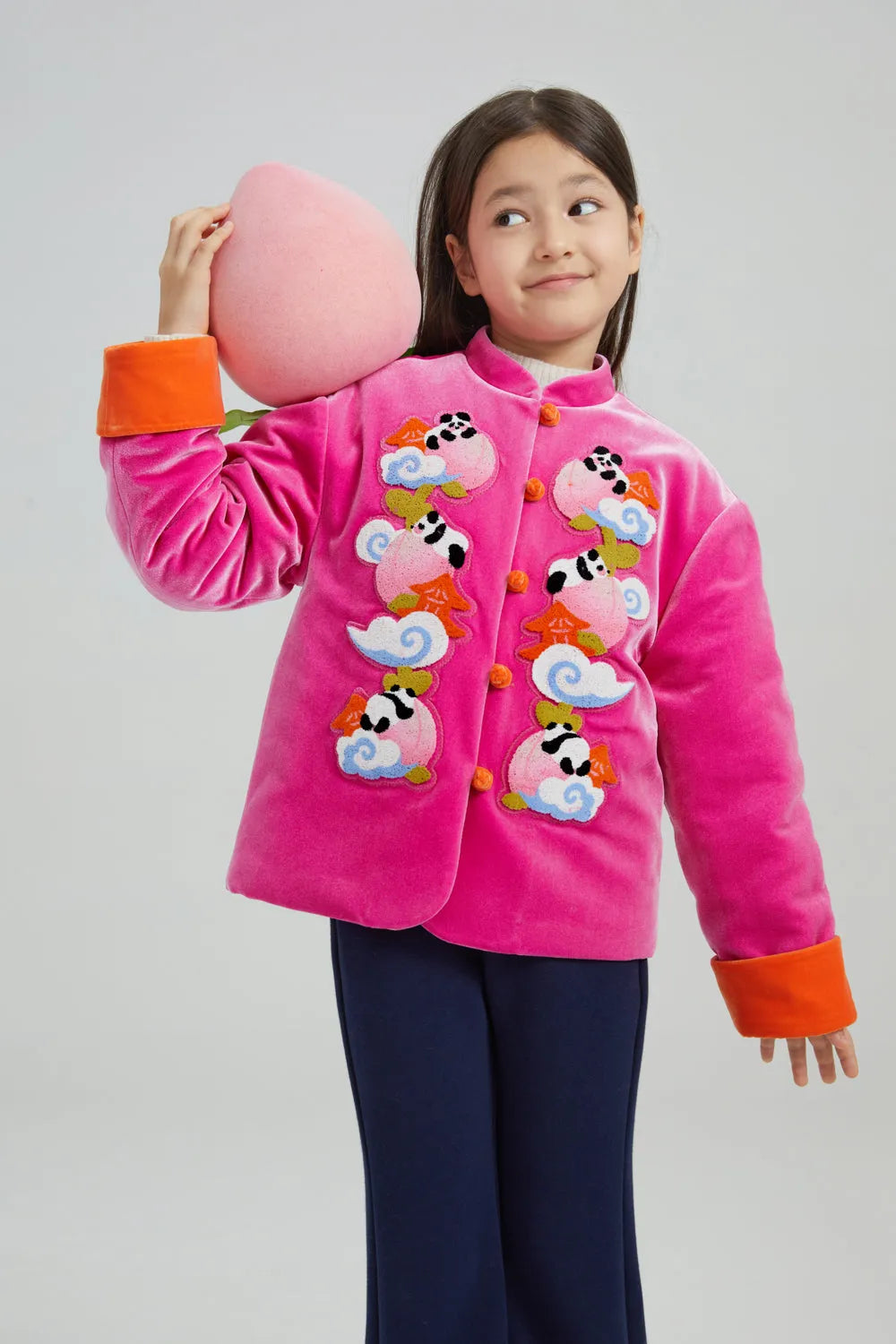 Poco Blush Chinese-Style Velvet Embroidered Jacket