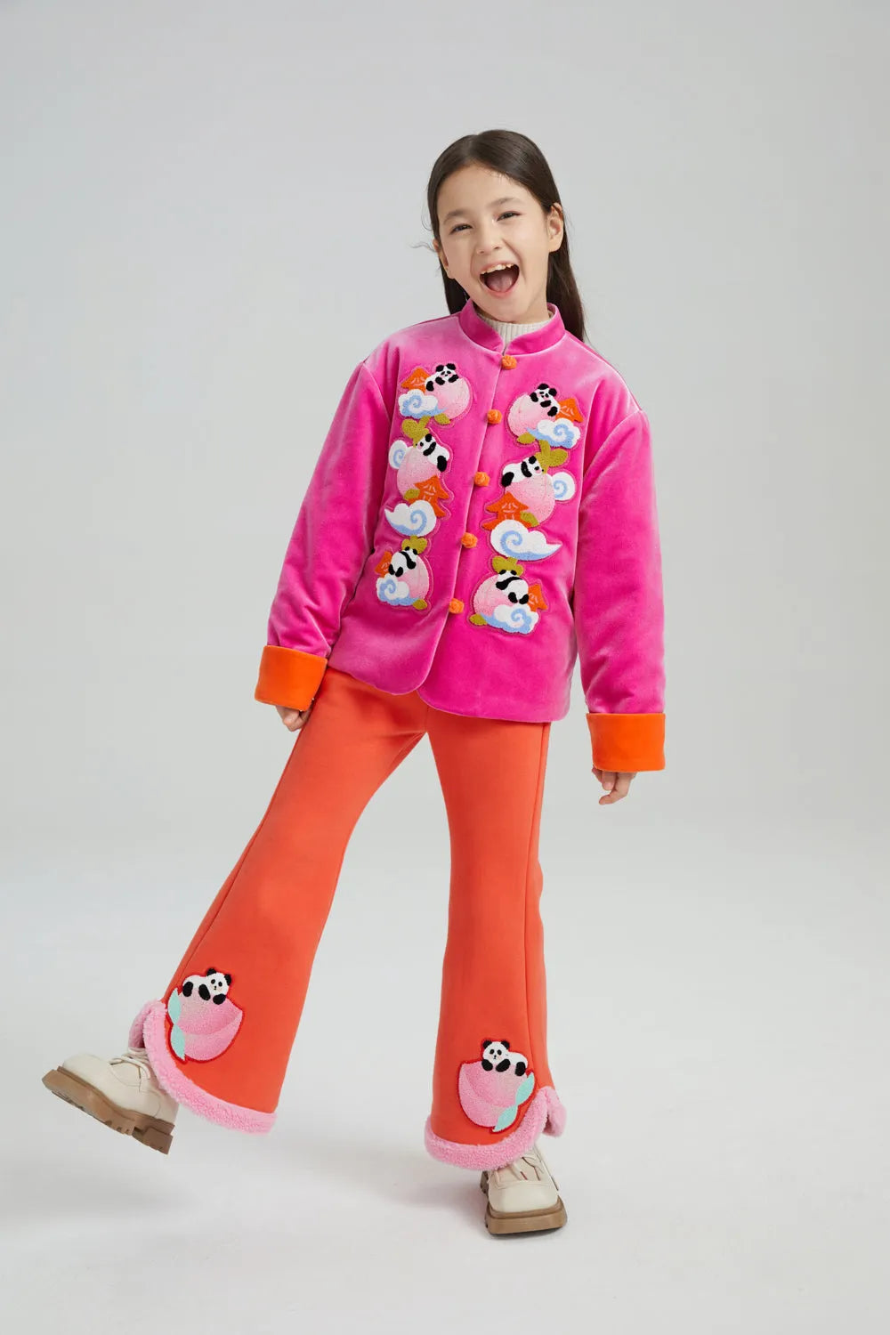 Poco Blush Chinese-Style Velvet Embroidered Jacket