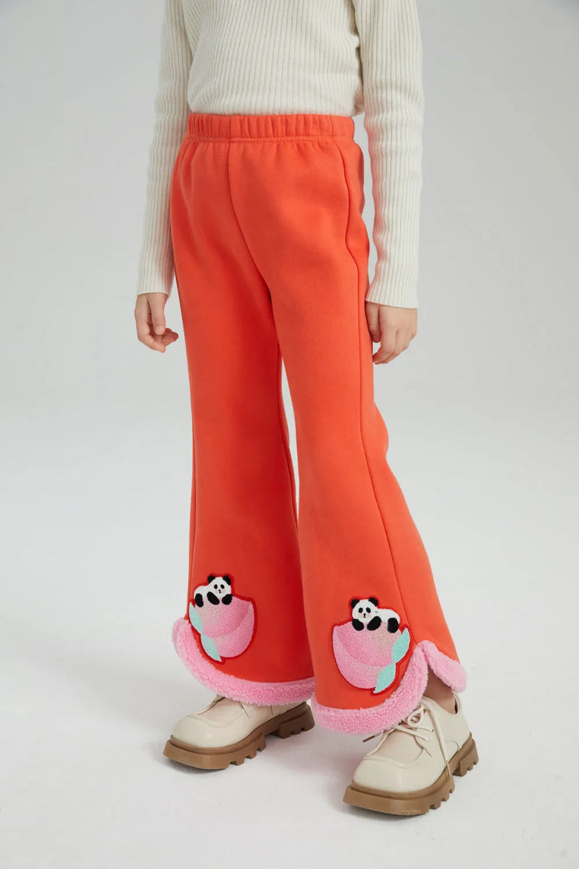 Flared Warm-Fleece Pants – Peach Glow by Poco Blush, image 2