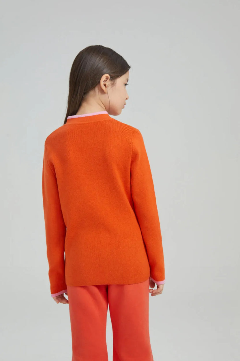 Panda & Peach Chinese-Style Knit Sweater by Poco Blush, image 4