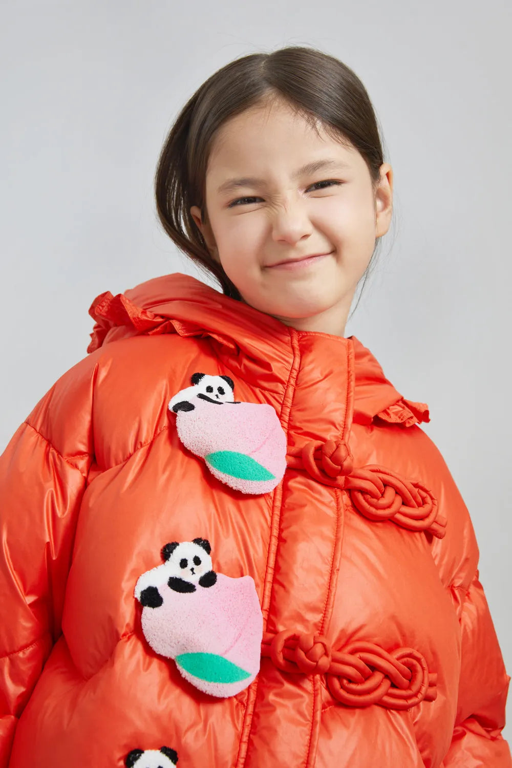Chinese-Style Goose Down Coat with 3D Frog Buttons by Poco Blush, image 8