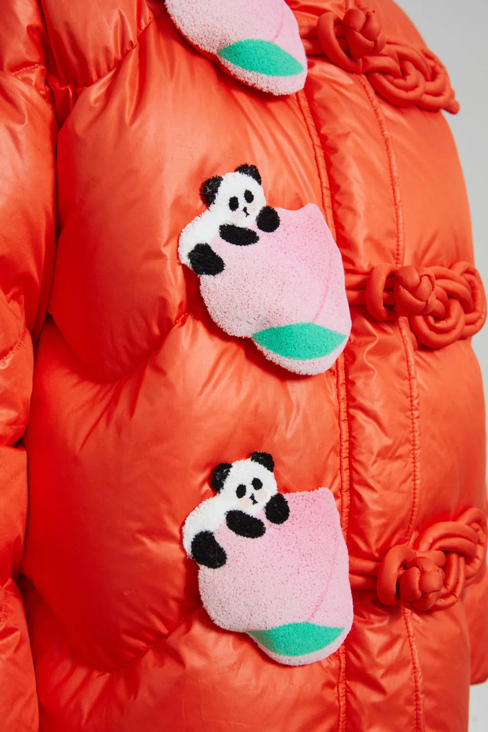 Chinese-Style Goose Down Coat with 3D Frog Buttons by Poco Blush, image 11