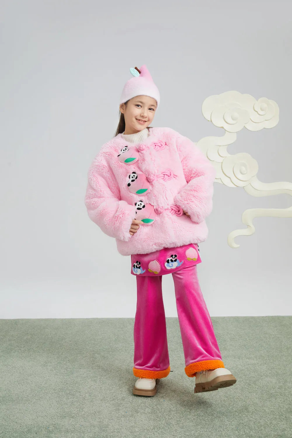 Little Magic Peach Plush Knit Beanie by Poco Blush, image 5