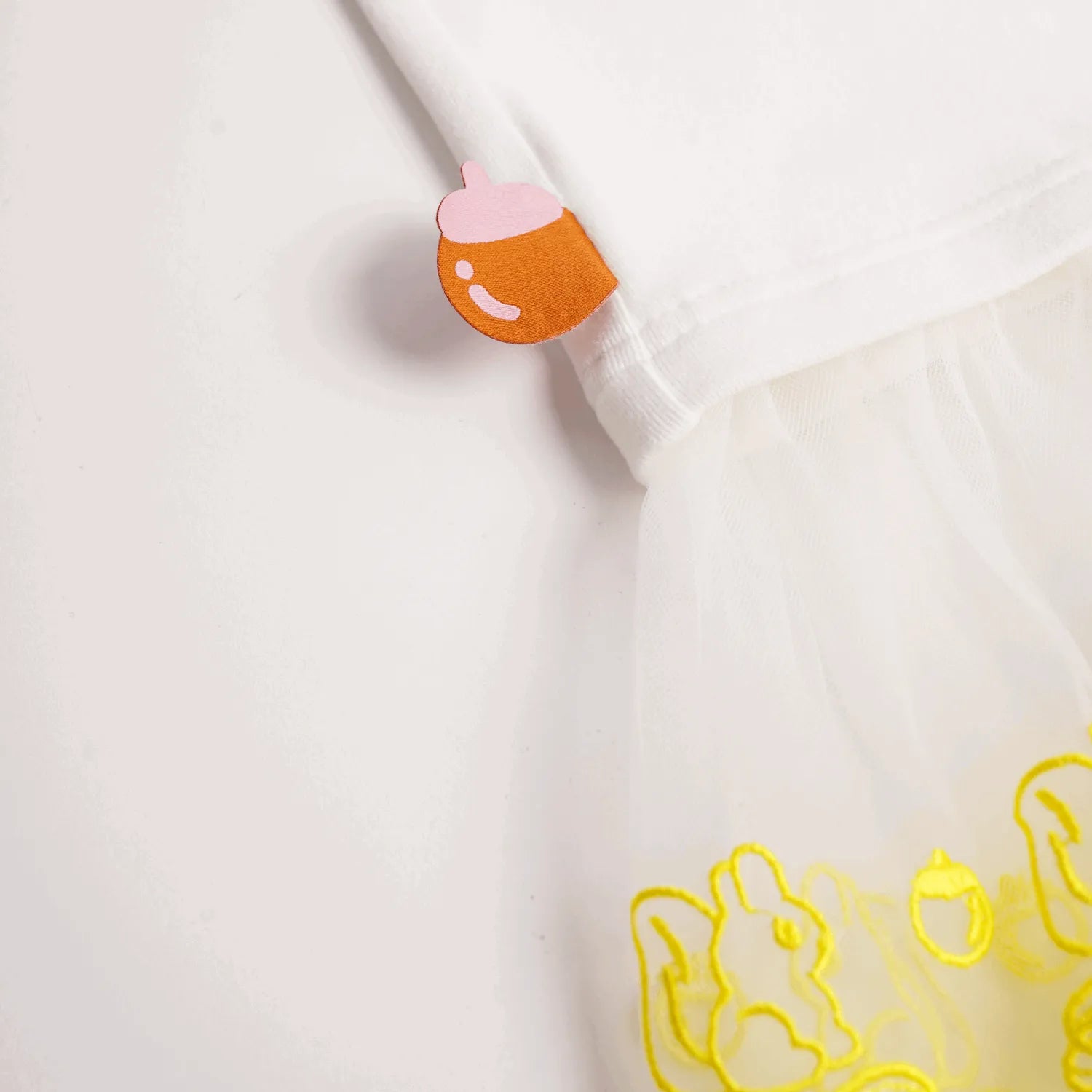 Poco Blush Squirrel Mesh Bubble-Hem Top