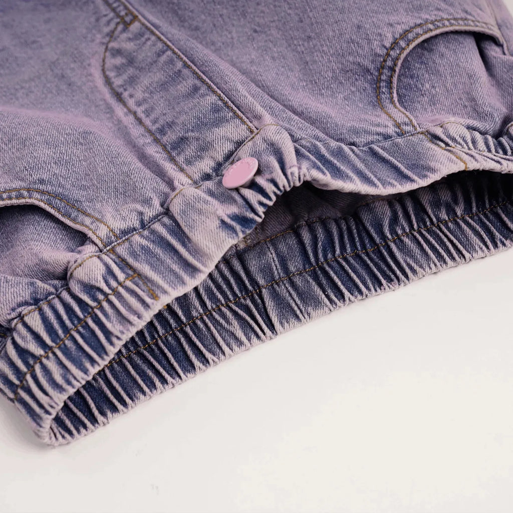 Poco Blush Butterfly Dream Fleece-Lined Stretch Denim Jeans