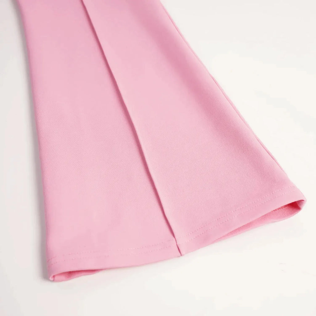 Poco Blush Ballet Flare Pants with Skirt Hem