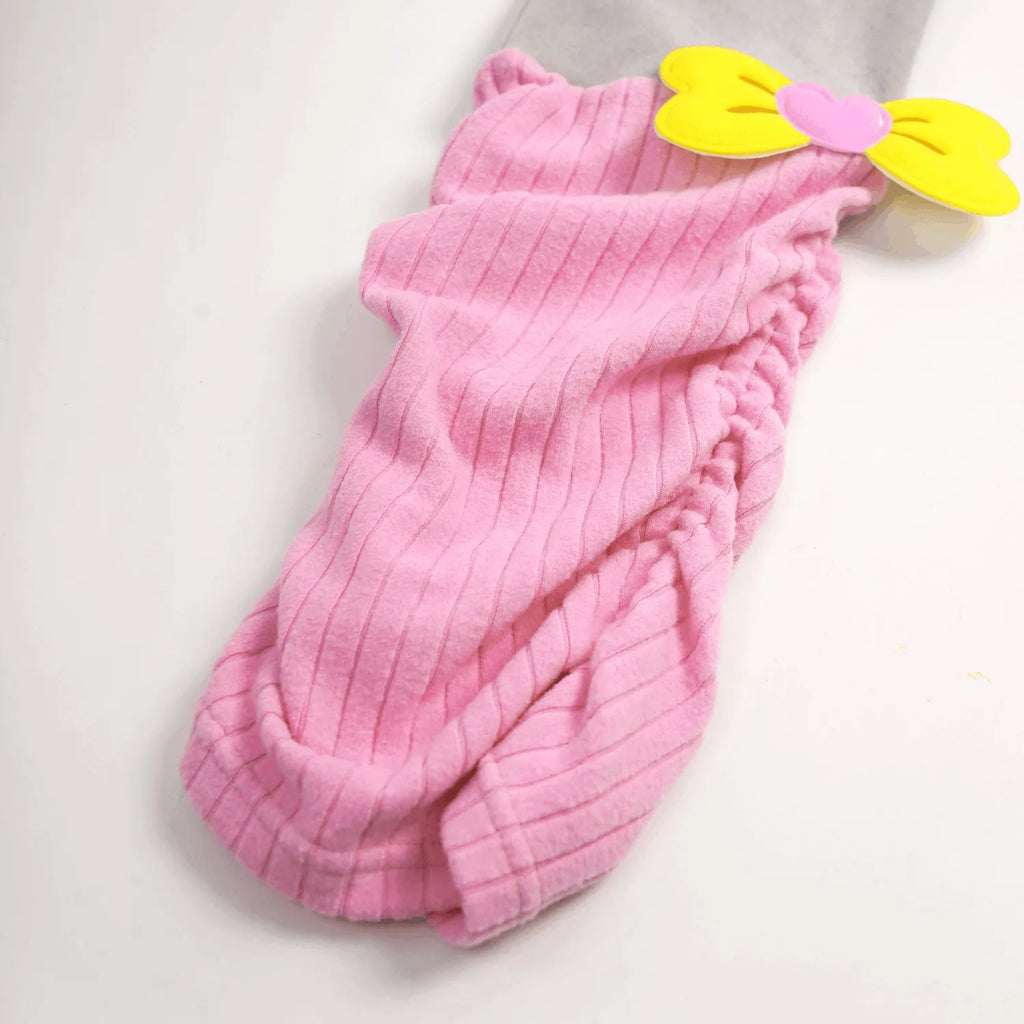 Poco Blush Bow-Cuff Fleece Leggings